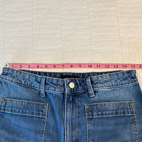 Free Assembly sz 12 Wide Leg High Rise Cuff Straight Leg - Picture 4 of 10